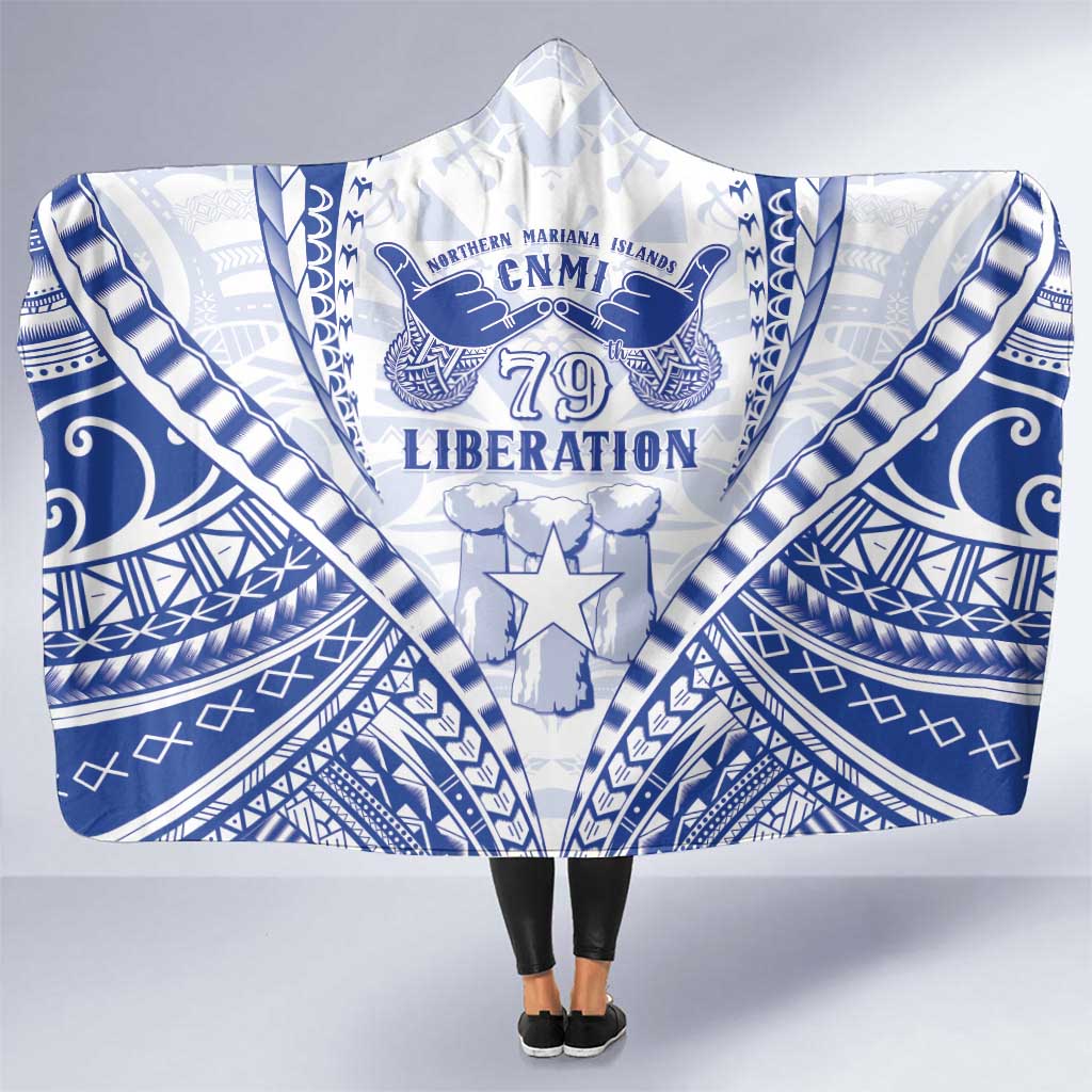 Northern Mariana Islands Liberation Day Hooded Blanket 79th Anniversary