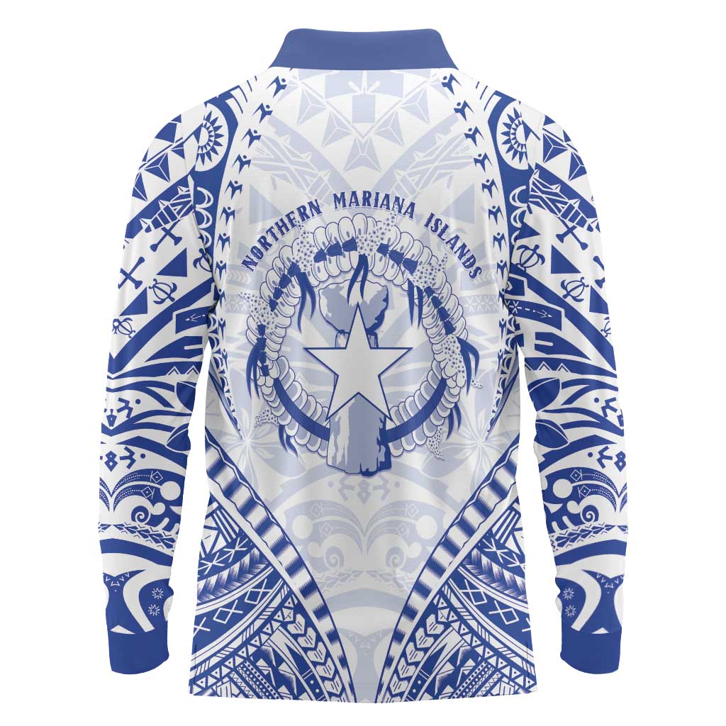 Northern Mariana Islands Liberation Day Long Sleeve Polo Shirt 79th Anniversary LT05 - Polynesian Pride
