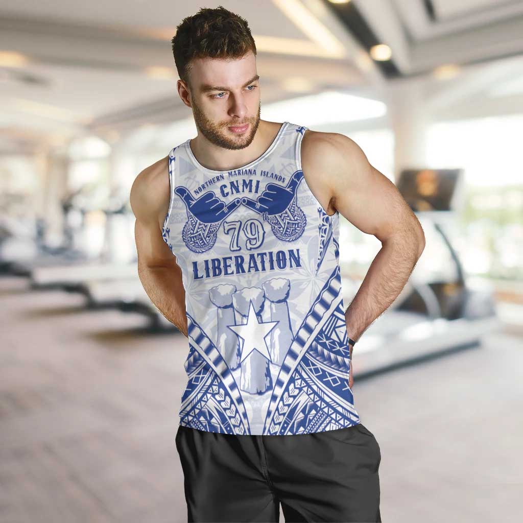 Northern Mariana Islands Liberation Day Men Tank Top 79th Anniversary LT05 Blue - Polynesian Pride