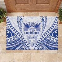 Northern Mariana Islands Liberation Day Rubber Doormat 79th Anniversary LT05 Blue - Polynesian Pride
