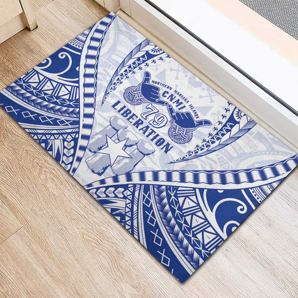Northern Mariana Islands Liberation Day Rubber Doormat 79th Anniversary LT05 - Polynesian Pride