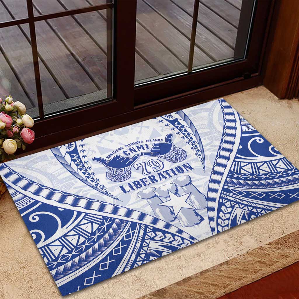 Northern Mariana Islands Liberation Day Rubber Doormat 79th Anniversary LT05 - Polynesian Pride