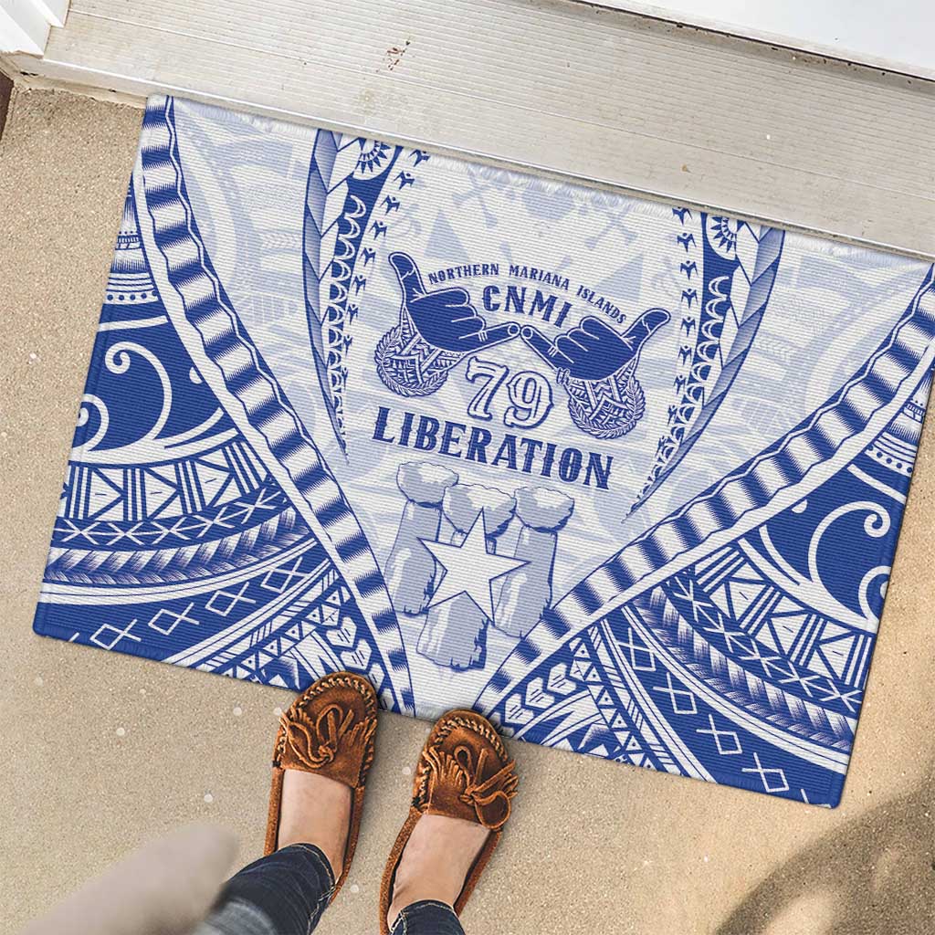 Northern Mariana Islands Liberation Day Rubber Doormat 79th Anniversary LT05 - Polynesian Pride