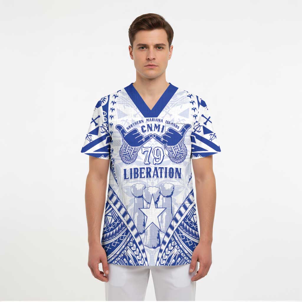 Northern Mariana Islands Liberation Day Scrub Top 79th Anniversary - Polynesian Pride