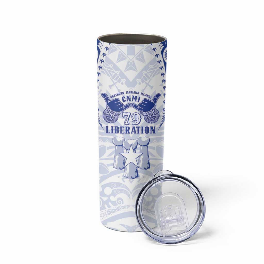Northern Mariana Islands Liberation Day Skinny Tumbler 79th Anniversary LT05 - Polynesian Pride