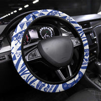Northern Mariana Islands Liberation Day Steering Wheel Cover 79th Anniversary LT05 Universal Fit Blue - Polynesian Pride