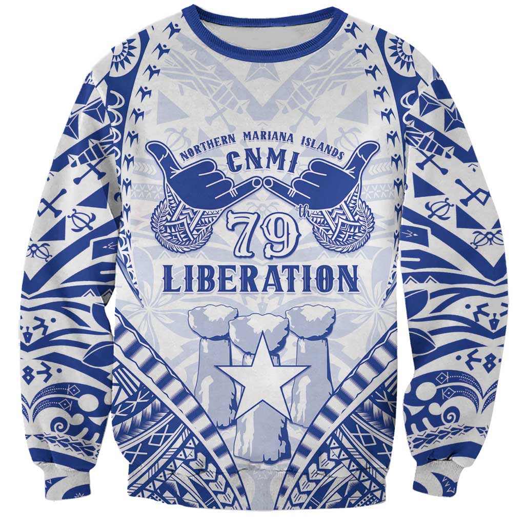 Northern Mariana Islands Liberation Day Sweatshirt 79th Anniversary LT05 Unisex Blue - Polynesian Pride