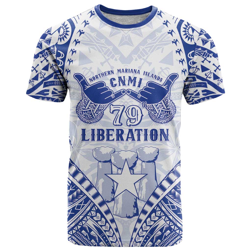 Northern Mariana Islands Liberation Day T Shirt 79th Anniversary LT05 Blue - Polynesian Pride