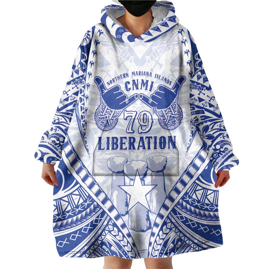 Northern Mariana Islands Liberation Day Wearable Blanket Hoodie 79th Anniversary LT05 - Polynesian Pride