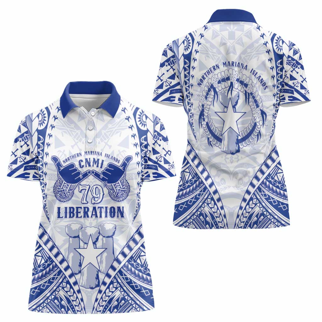 Northern Mariana Islands Liberation Day Women Polo Shirt 79th Anniversary LT05 - Polynesian Pride