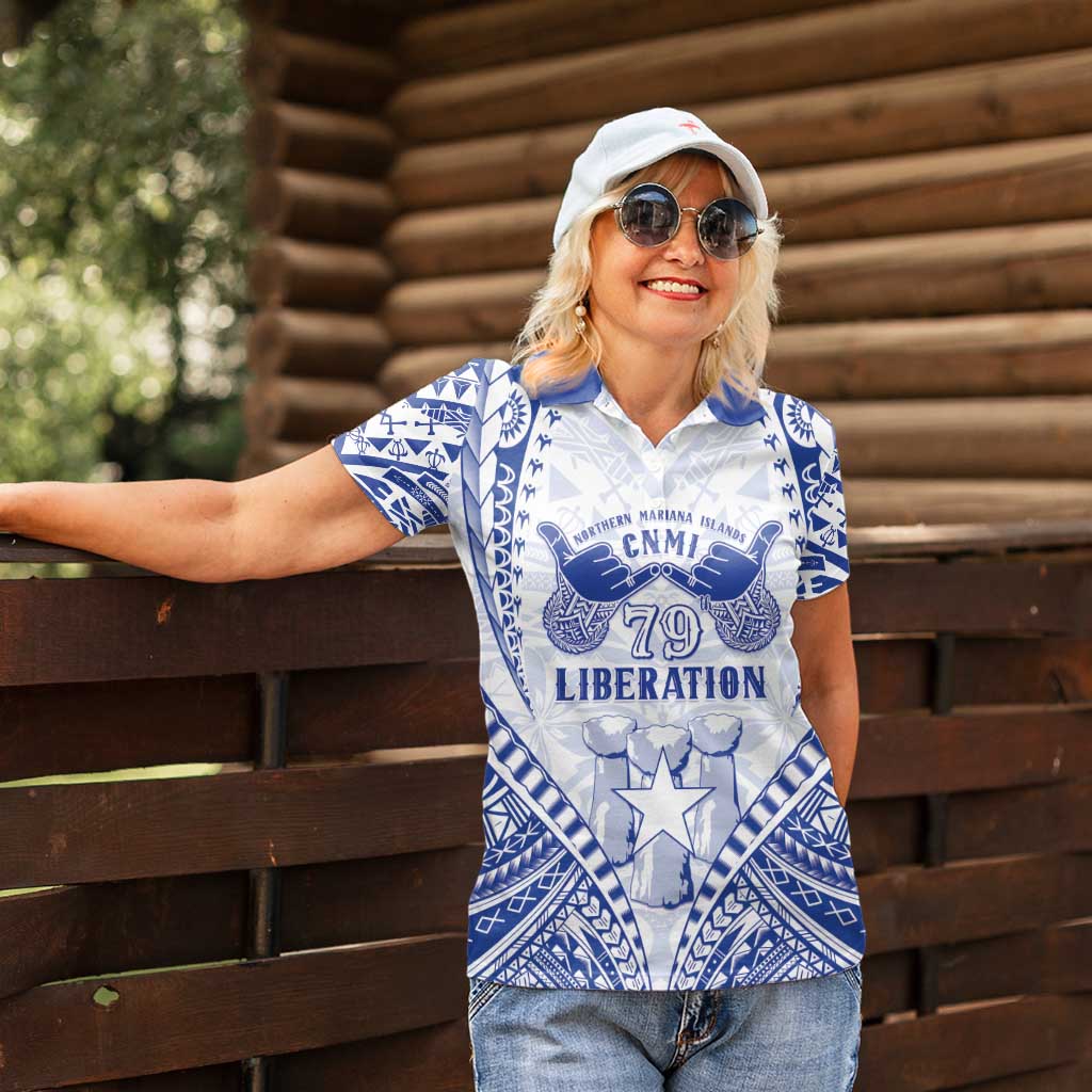 Northern Mariana Islands Liberation Day Women Polo Shirt 79th Anniversary LT05 - Polynesian Pride