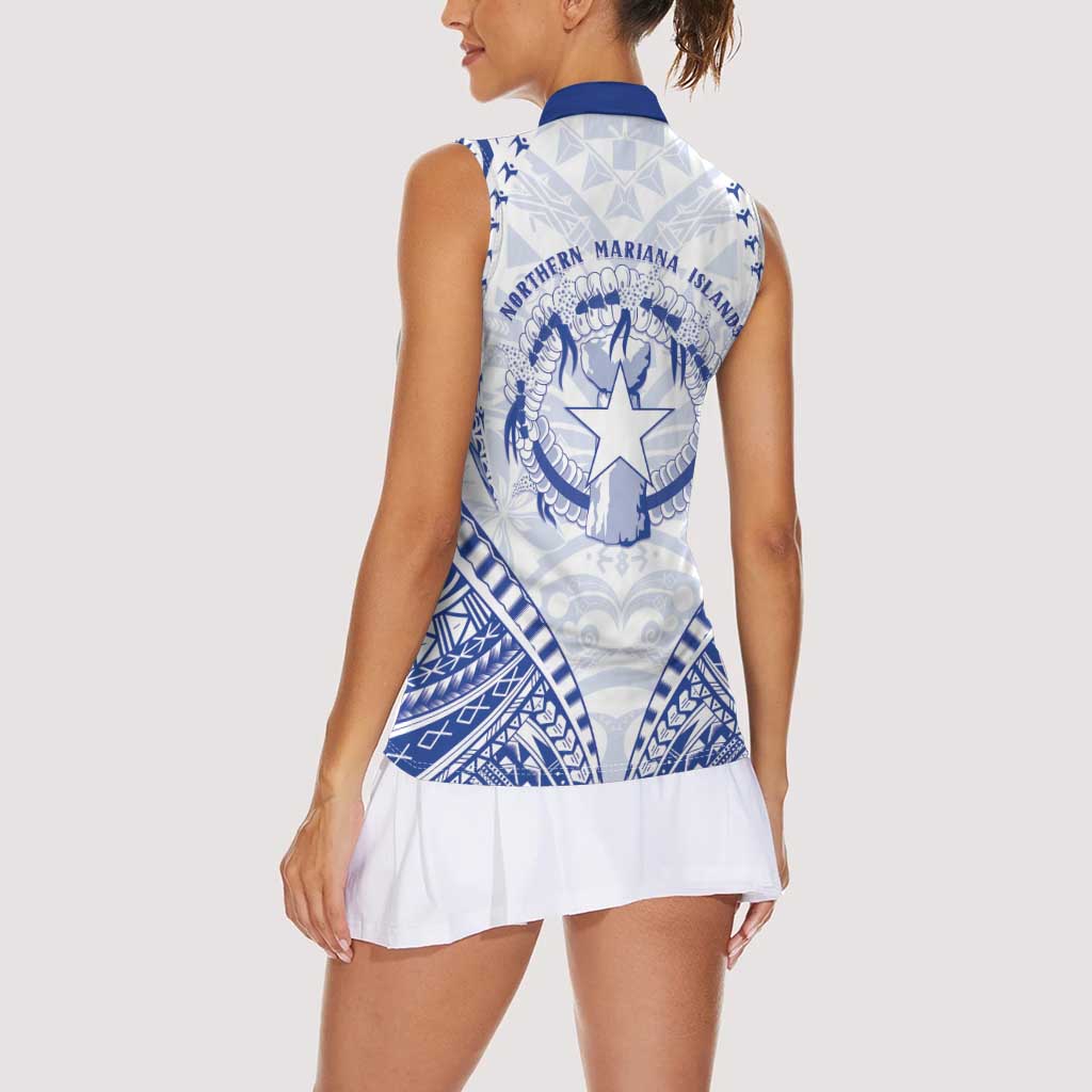 Northern Mariana Islands Liberation Day Women Sleeveless Polo Shirt 79th Anniversary LT05 - Polynesian Pride