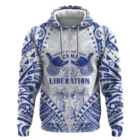 Northern Mariana Islands Liberation Day Zip Hoodie 79th Anniversary LT05 Zip Hoodie Blue - Polynesian Pride