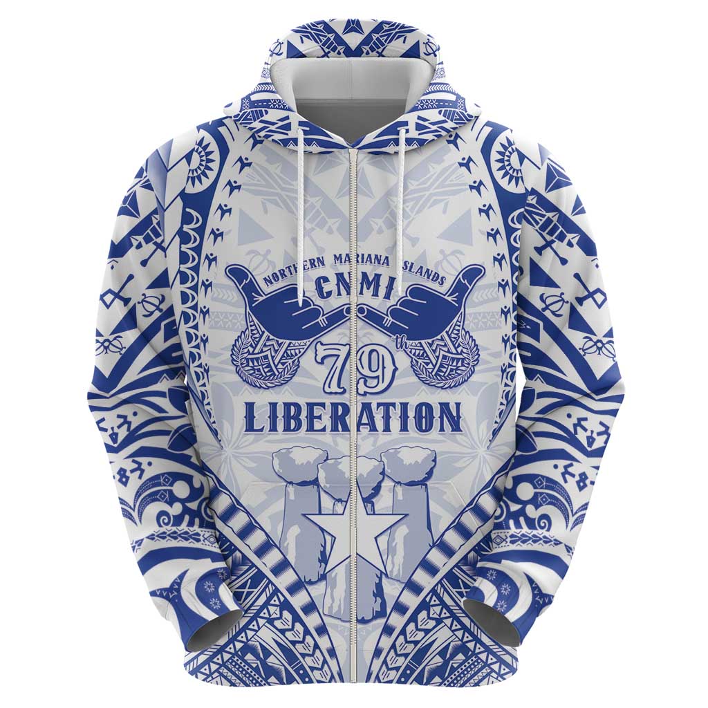 Northern Mariana Islands Liberation Day Zip Hoodie 79th Anniversary LT05 - Polynesian Pride
