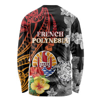 French Polynesia Bastille Day Long Sleeve Shirt Tropical Turtle Hibiscus Polynesian Pattern LT05 - Polynesian Pride