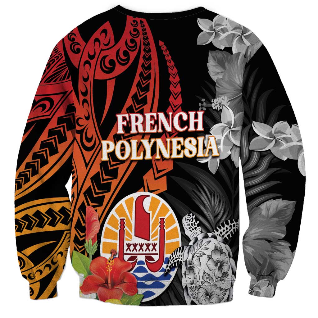 French Polynesia Bastille Day Sweatshirt Tropical Turtle Hibiscus Polynesian Pattern