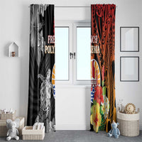 French Polynesia Bastille Day Window Curtain Tropical Turtle Hibiscus Polynesian Pattern