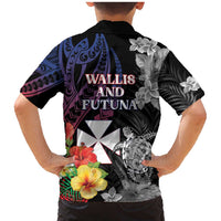 Wallis and Futuna Bastille Day Family Matching Mermaid Dress and Hawaiian Shirt Tropical Turtle Hibiscus Polynesian Pattern