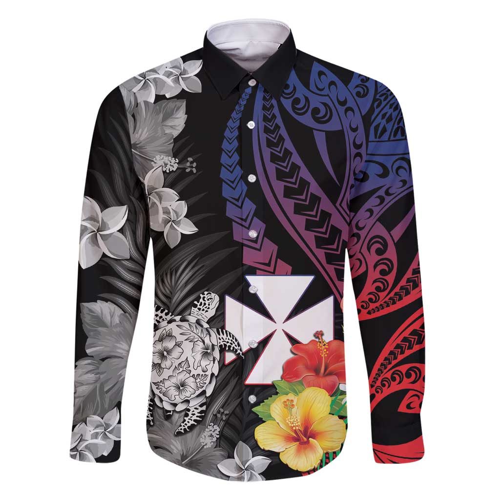 Wallis and Futuna Bastille Day Family Matching Off Shoulder Maxi Dress and Hawaiian Shirt Tropical Turtle Hibiscus Polynesian Pattern