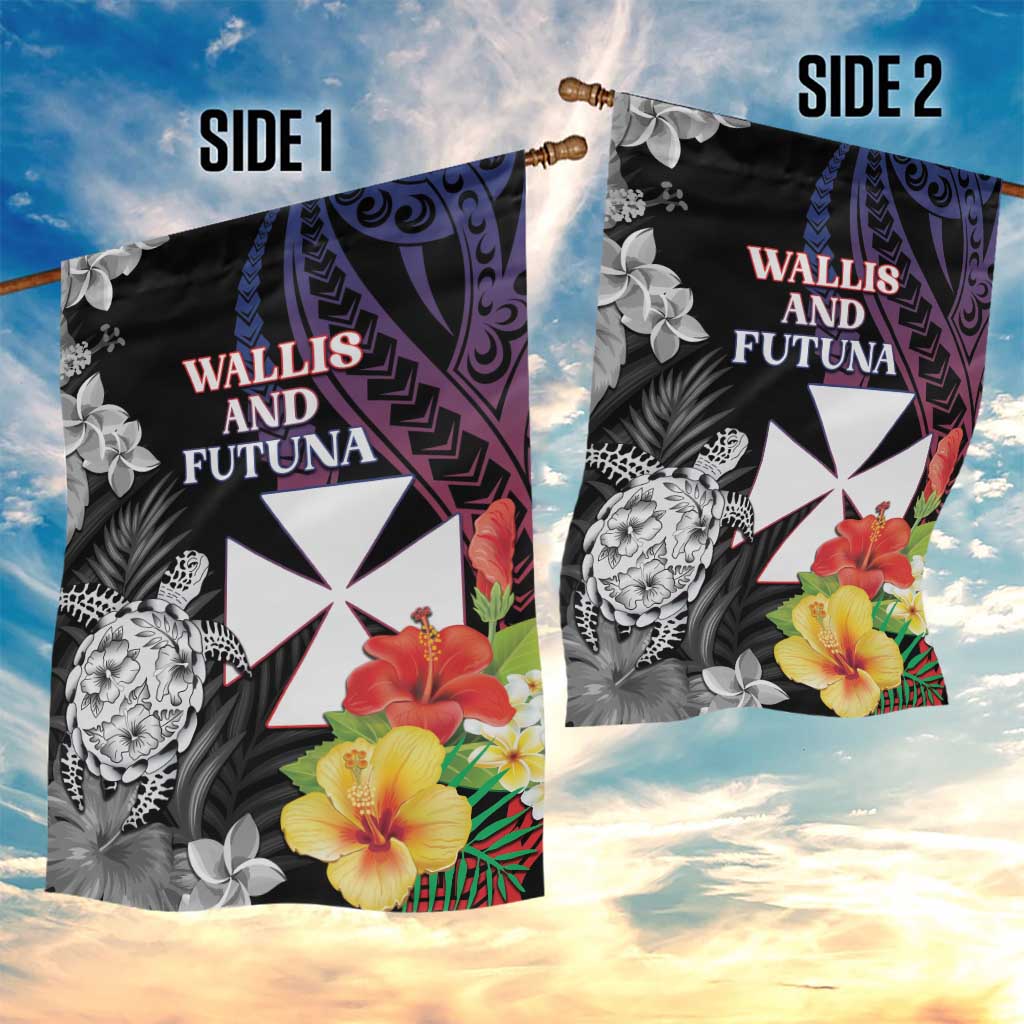 Wallis and Futuna Bastille Day Garden Flag Tropical Turtle Hibiscus Polynesian Pattern LT05 - Polynesian Pride