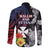 Wallis and Futuna Bastille Day Long Sleeve Button Shirt Tropical Turtle Hibiscus Polynesian Pattern