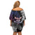 Wallis and Futuna Bastille Day Off Shoulder Short Dress Tropical Turtle Hibiscus Polynesian Pattern