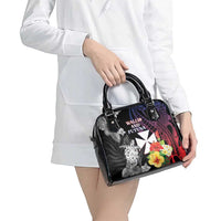 Wallis and Futuna Bastille Day Shoulder Handbag Tropical Turtle Hibiscus Polynesian Pattern LT05 - Polynesian Pride