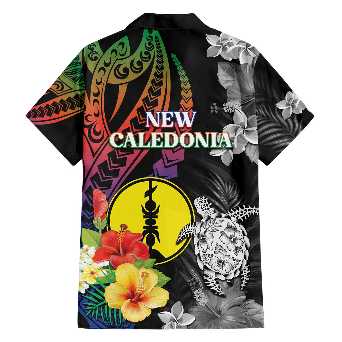 New Caledonia Bastille Day Family Matching Off Shoulder Short Dress and Hawaiian Shirt Tropical Turtle Hibiscus Polynesian Pattern LT05 - Polynesian Pride