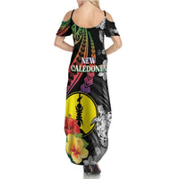 New Caledonia Bastille Day Family Matching Summer Maxi Dress and Hawaiian Shirt Tropical Turtle Hibiscus Polynesian Pattern