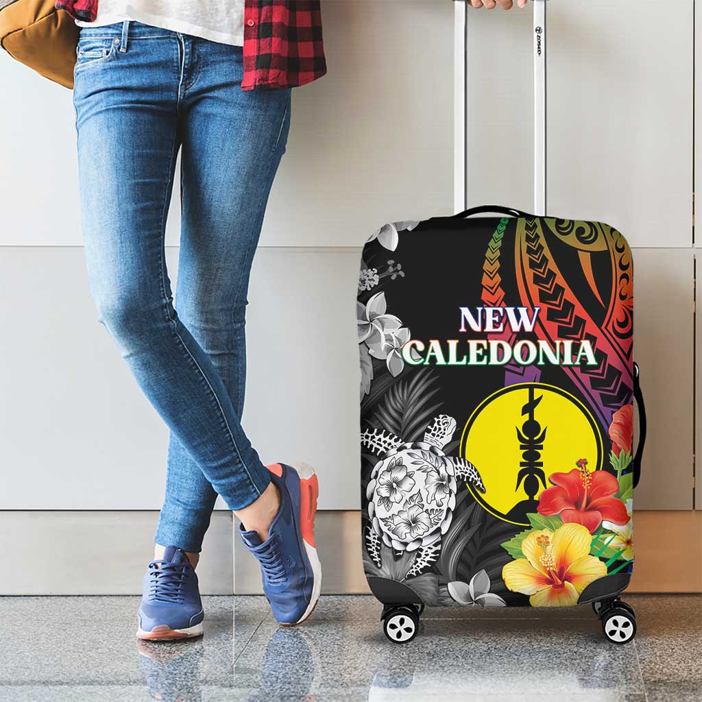 New Caledonia Bastille Day Luggage Cover Tropical Turtle Hibiscus Polynesian Pattern LT05 - Polynesian Pride