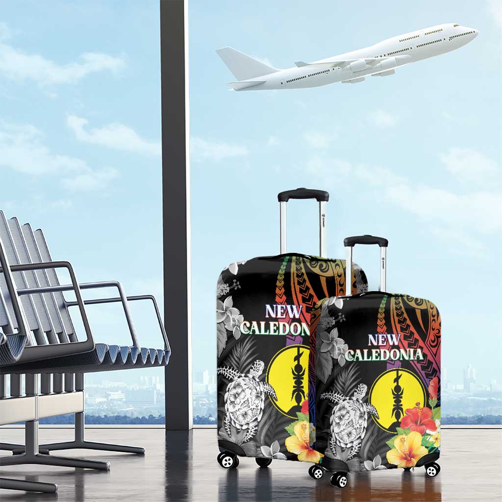 New Caledonia Bastille Day Luggage Cover Tropical Turtle Hibiscus Polynesian Pattern LT05 - Polynesian Pride