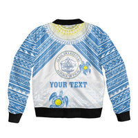 Personalised Palau Constitution Day Bomber Jacket Polynesian Turtle