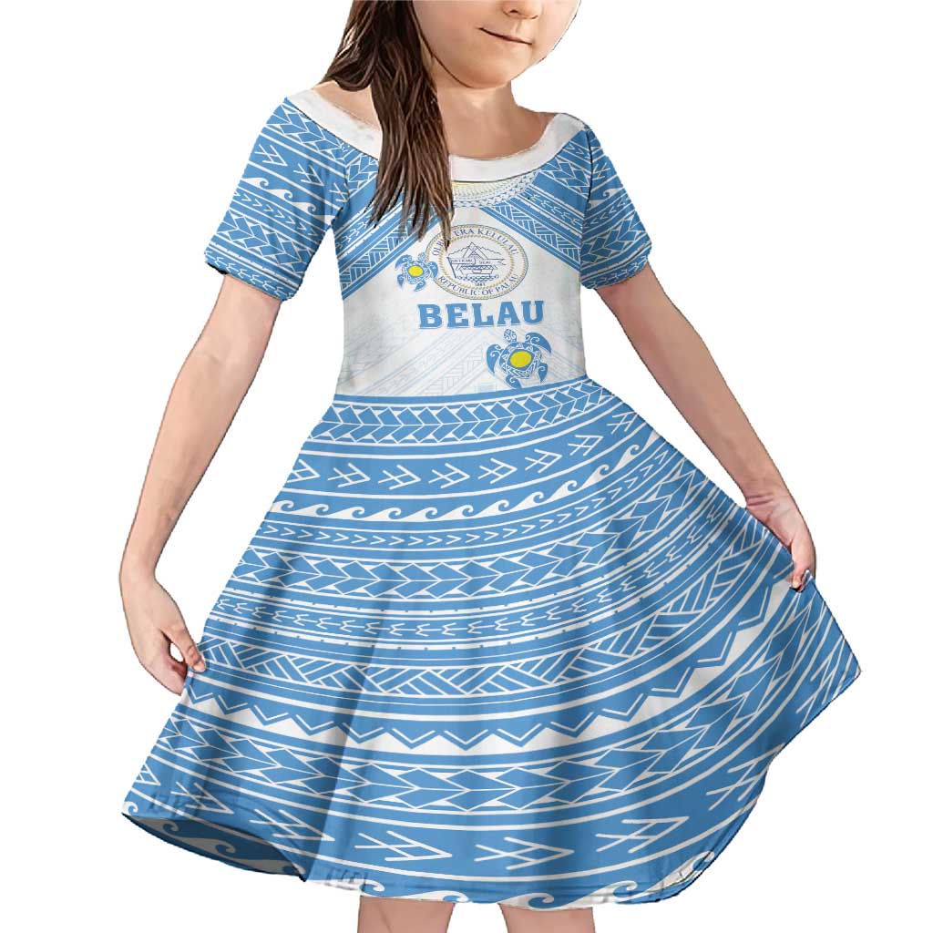 Personalised Palau Constitution Day Family Matching Mermaid Dress and Hawaiian Shirt Polynesian Turtle