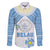 Personalised Palau Constitution Day Family Matching Off The Shoulder Long Sleeve Dress and Hawaiian Shirt Polynesian Turtle