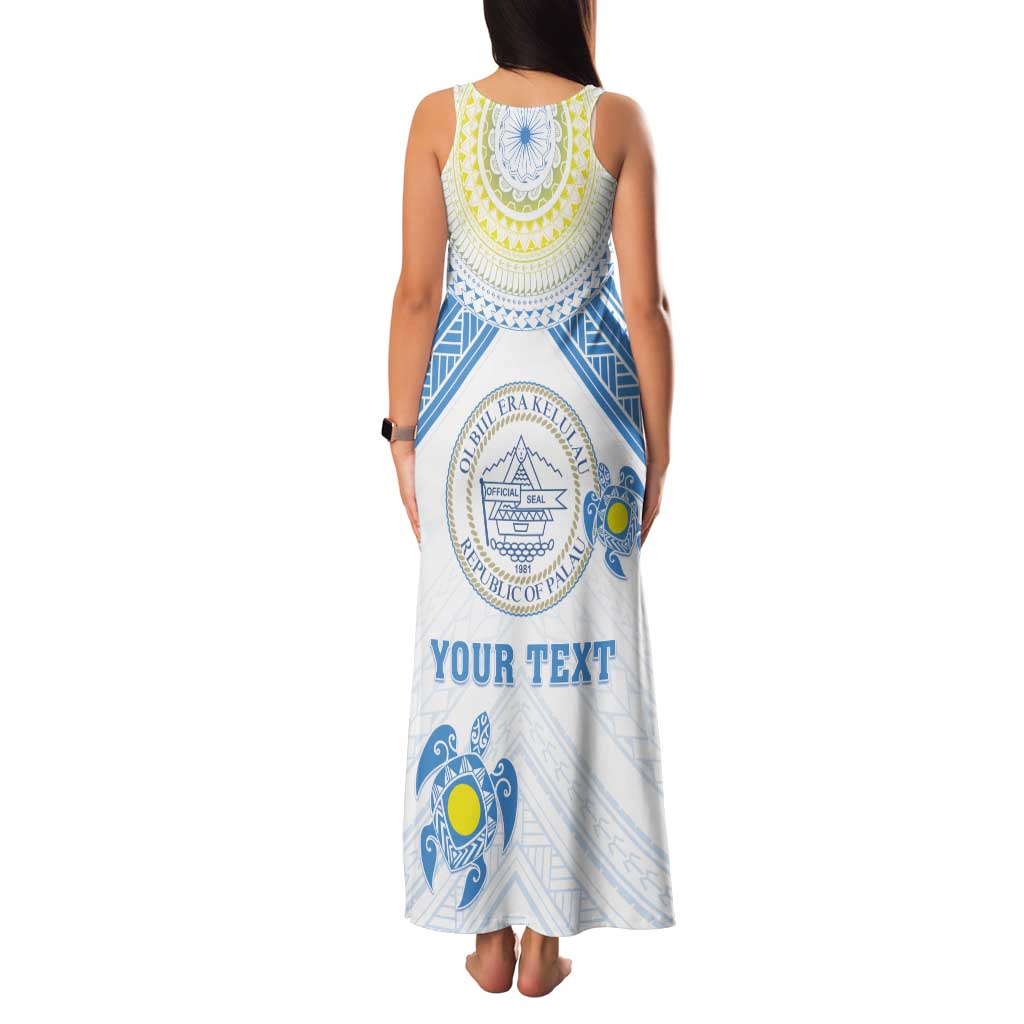 Personalised Palau Constitution Day Family Matching Tank Maxi Dress and Hawaiian Shirt Polynesian Turtle