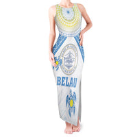 Personalised Palau Constitution Day Tank Maxi Dress Polynesian Turtle