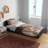 Samoa Siapo Elegant Bedding Set Hibiscus Chocolate Brown Motifs - Polynesian Pride