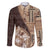 Samoa Siapo Elegant Family Matching Summer Maxi Dress and Hawaiian Shirt Hibiscus Chocolate Brown Motifs - Polynesian Pride