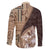 Samoa Siapo Elegant Family Matching Summer Maxi Dress and Hawaiian Shirt Hibiscus Chocolate Brown Motifs - Polynesian Pride