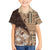 Samoa Siapo Elegant Kid Hawaiian Shirt Hibiscus Chocolate Brown Motifs - Polynesian Pride