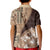 Samoa Siapo Elegant Kid Polo Shirt Hibiscus Chocolate Brown Motifs - Polynesian Pride