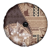 Samoa Siapo Elegant Spare Tire Cover Hibiscus Chocolate Brown Motifs LT05 - Polynesian Pride
