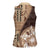 Samoa Siapo Elegant Women Sleeveless Polo Shirt Hibiscus Chocolate Brown Motifs - Polynesian Pride