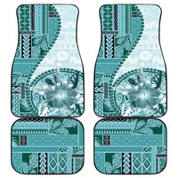 Samoa Siapo Elegant Car Mats Hibiscus Teal Motifs - Polynesian Pride