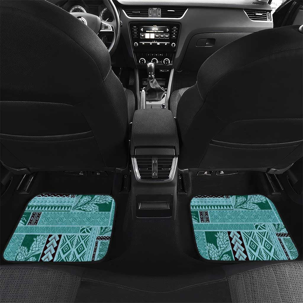 Samoa Siapo Elegant Car Mats Hibiscus Teal Motifs - Polynesian Pride