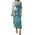 Samoa Siapo Elegant Family Matching Puletasi and Hawaiian Shirt Hibiscus Teal Motifs - Polynesian Pride