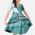 Samoa Siapo Elegant Family Matching Summer Maxi Dress and Hawaiian Shirt Hibiscus Teal Motifs - Polynesian Pride