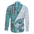 Samoa Siapo Elegant Family Matching Summer Maxi Dress and Hawaiian Shirt Hibiscus Teal Motifs - Polynesian Pride