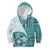 Samoa Siapo Elegant Kid Hoodie Hibiscus Teal Motifs - Polynesian Pride
