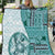 Samoa Siapo Elegant Quilt Hibiscus Teal Motifs - Polynesian Pride